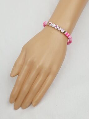 3 FOR $15 🧡 Handmade Clay Bead Word Bless  Bracelet